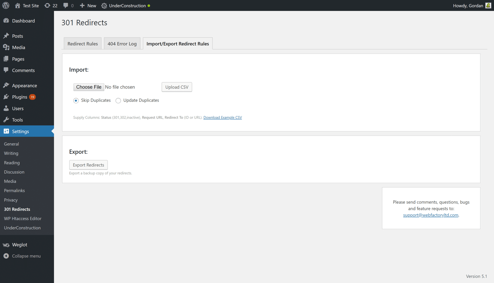 Le plugin 301 Redirects