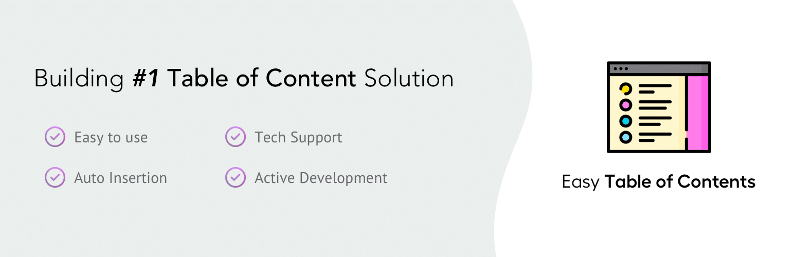 Le plugin Easy Table of Contents